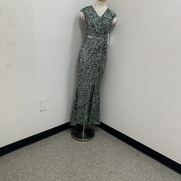 Mac Duggal Black and White Maxi Dress